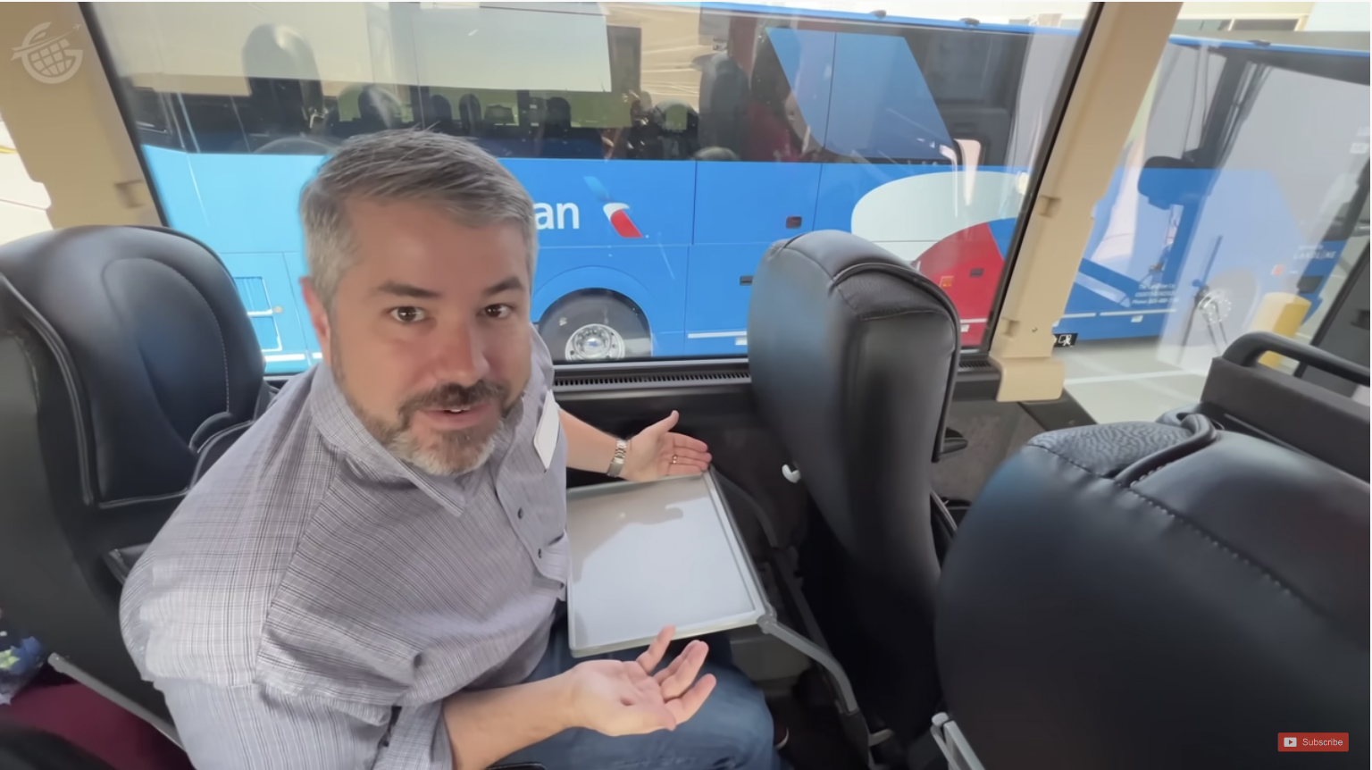 YouTuber Jeb Brooks reviews air travel by luxury bus